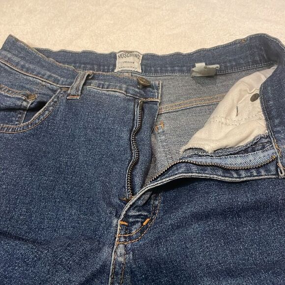 Moschino- VINTAGE! Donna Vita Alta High Waisted Mom Denim Jeans Peace Sign- 31 - Picture 14 of 15